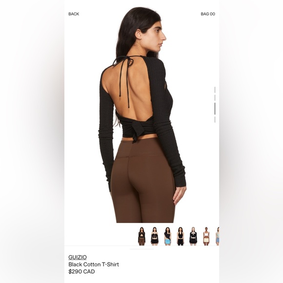 Danielle Guizio black long sleeve wrap top - Picture 4 of 7